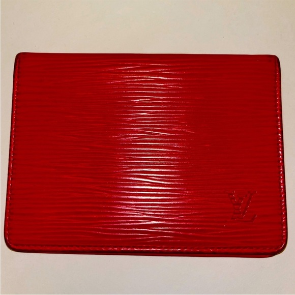 Louis Vuitton Accessories - Louis Vuitton Red Epi Leather ID Holder
Card Case AUTHENTIC